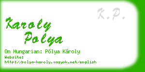 karoly polya business card